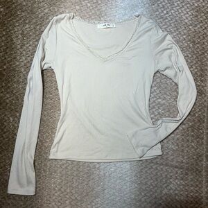 Women's Cream Long Sleeve Top